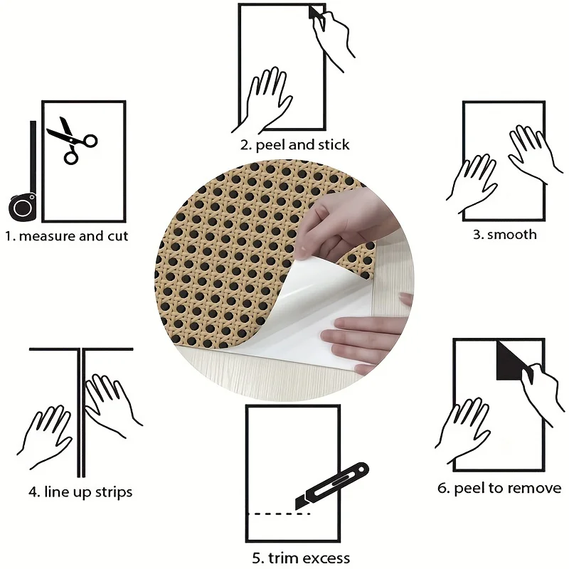 45cm Retro Rattan Pattern Self - Pvc Panel Background incelemesi ve fiyatı