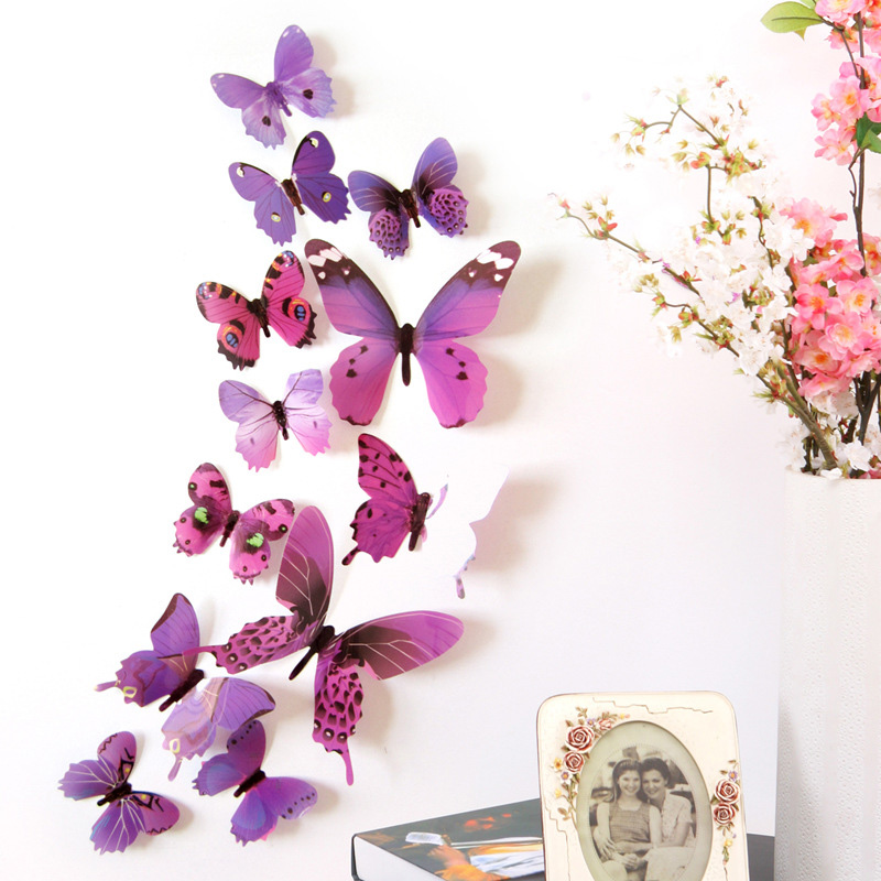 12Pcs 3D Butterfly Wall Sticke - Pvc Panel Background incelemesi ve fiyatı