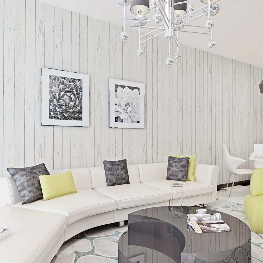 Retro White Wallpaper Wooden P - Pvc Panel Background incelemesi ve fiyatı