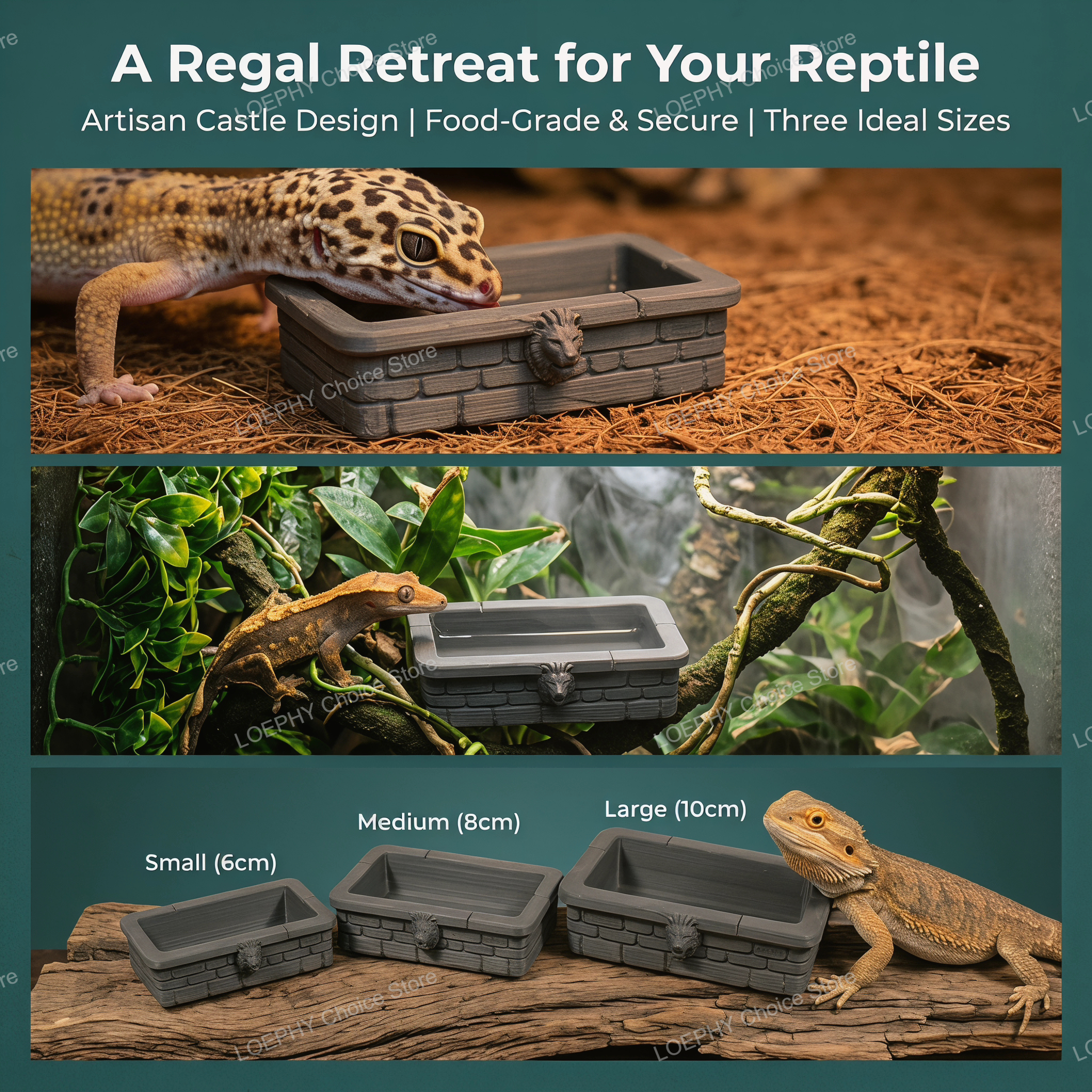 Castle Reptile Water Bowl Lion - Water Dish Reptile incelemesi ve fiyatı